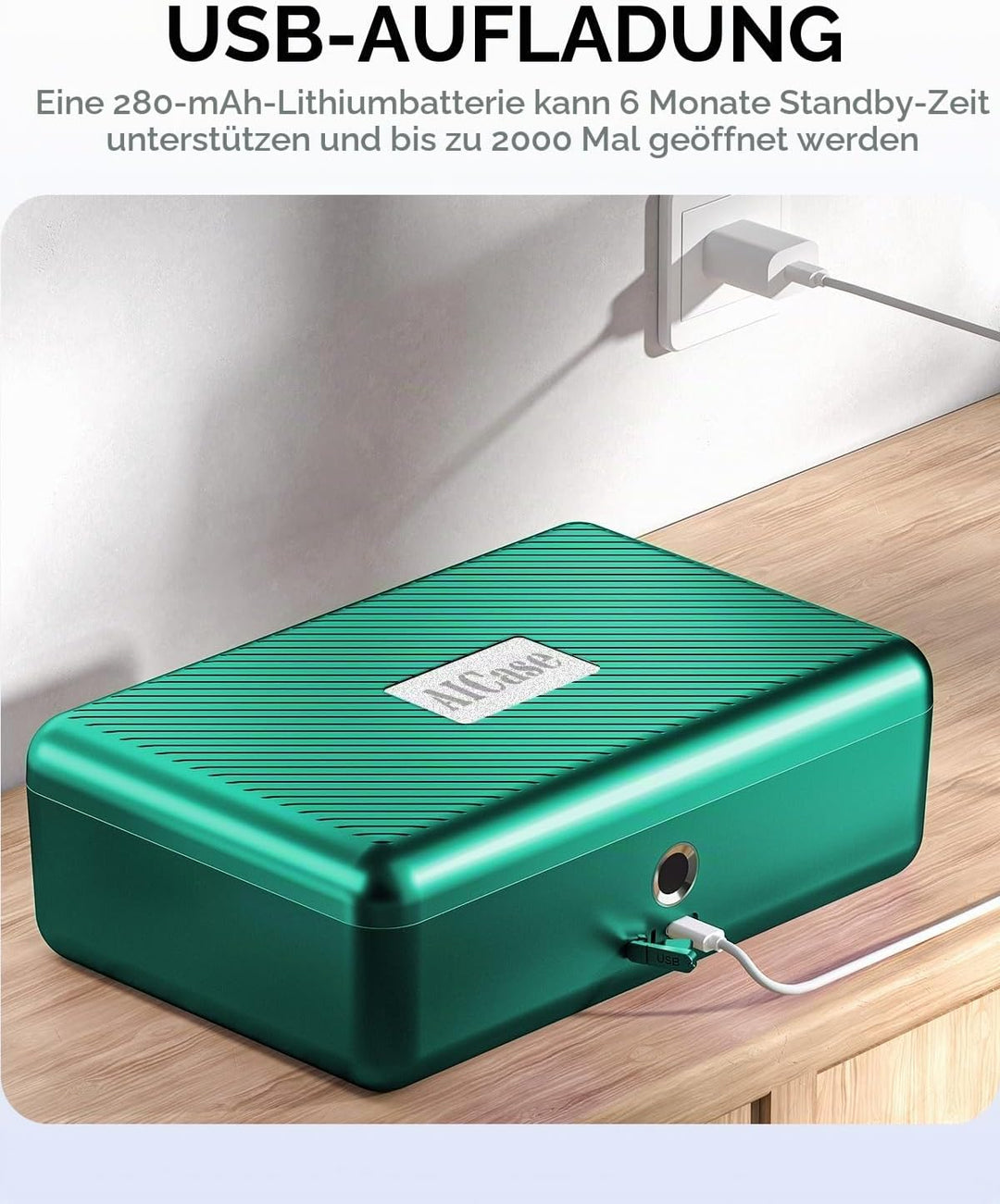 LOCK Biometrischer Tresor [Fingerabdruckerkennung] [Kompakt] Ideal für Scheckbücher, Geld, Schmuck,