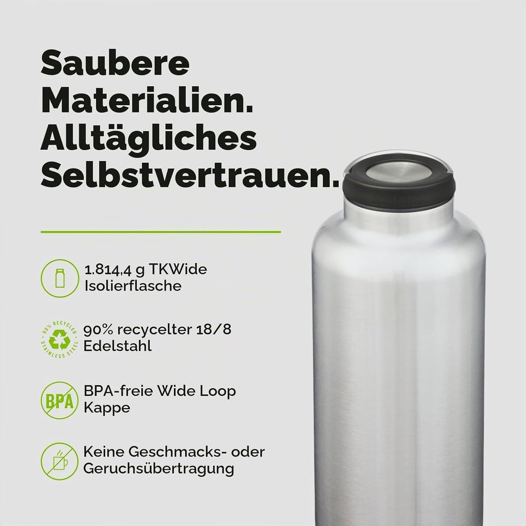 KleanKanteen ®TKWide V Trinkflasche Brushed Stainless One Size