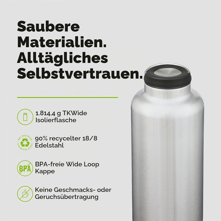 KleanKanteen ®TKWide V Trinkflasche Brushed Stainless One Size