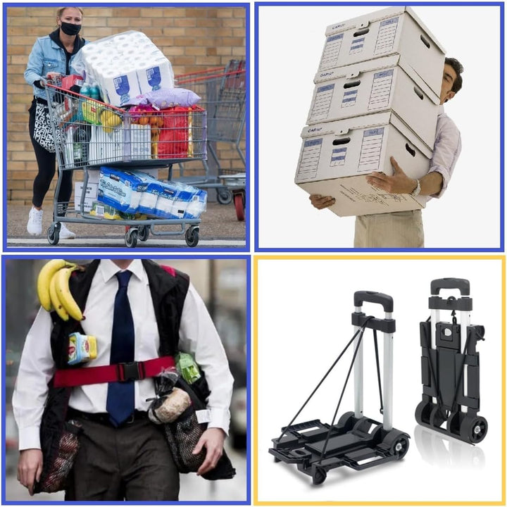 Transportwagen klappbar,Sackkarre Klappbar/Alu-Sackkarre/Trolly Dolly Faltbarer Trolley Handkarre Ge