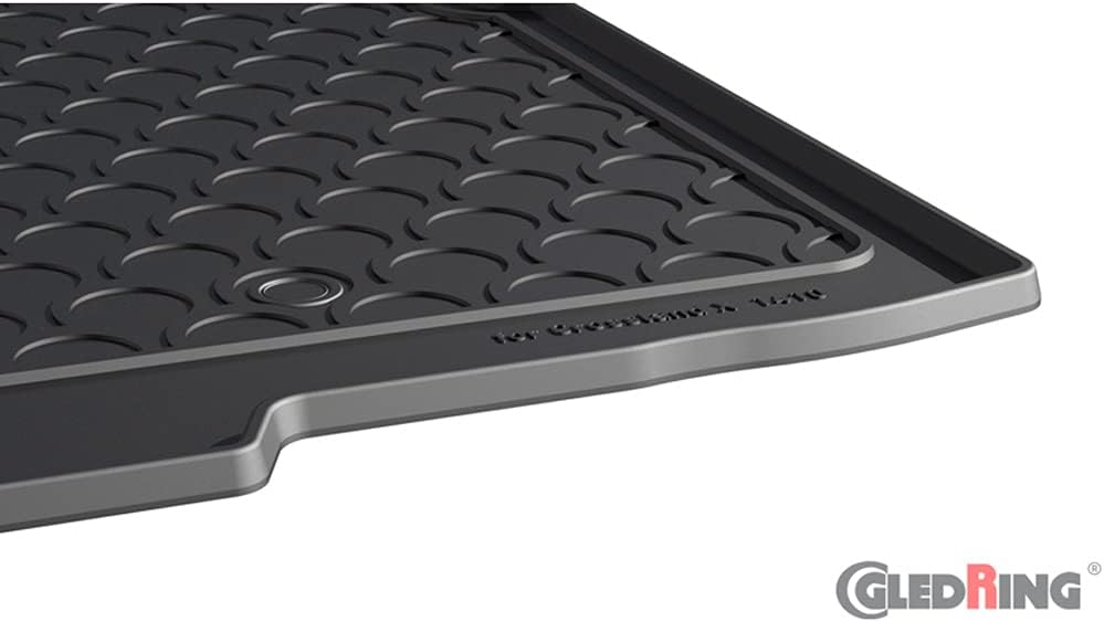 Gledring Rubbasol (Gummi) Kofferraumwanne kompatibel mit Opel Crossland X 2017- (Tiefe Ladeboden)