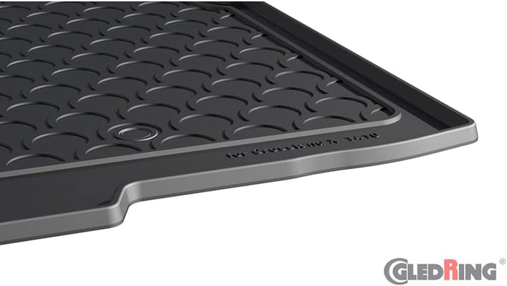 Gledring Rubbasol (Gummi) Kofferraumwanne kompatibel mit Opel Crossland X 2017- (Tiefe Ladeboden)