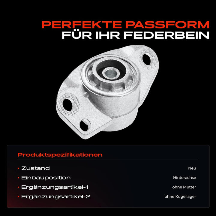 Frankberg 2x Federbeinstützlager Hinten Kompatibel mit A1 8X1 8XK 2010-2015 Fabia 6Y2 1999-2008 B.o.