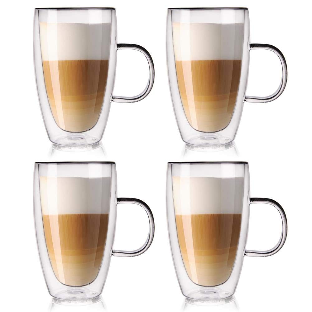orion group Thermogläser 4 Stück Kaffeegläser Doppelwandig Doppelglas Teeglas Kaffeeglas Doppelwandi