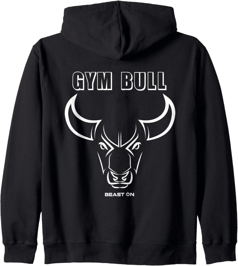 Bull Head Gym Bull Print auf der Rückseite grün Gym Gains Fitness Kapuzenjacke