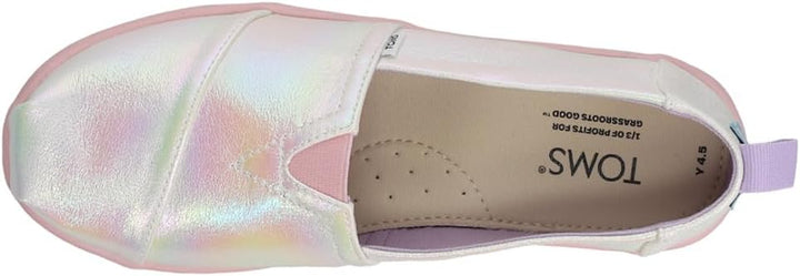 TOMS Mädchen Glitter Alpargata Flache Slipper 31 EU Weiss, 31 EU Wei&#xDF;