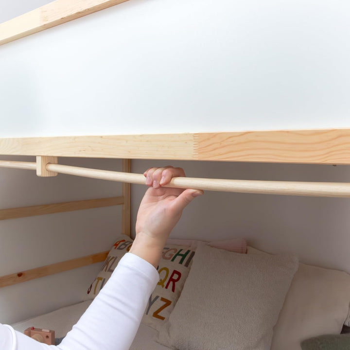 Vorhangstange für IKEA KURA Bett - Leiterseite | 100% Kiefernholz, splitterfrei verarbeitet · inkl.