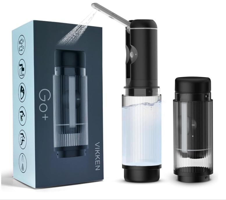 VIKKEN® Reise-Bidet, USB-Typ-C, elektrisch, wiederaufladbar, mobil, ultrastark, Wasserspray, persönl
