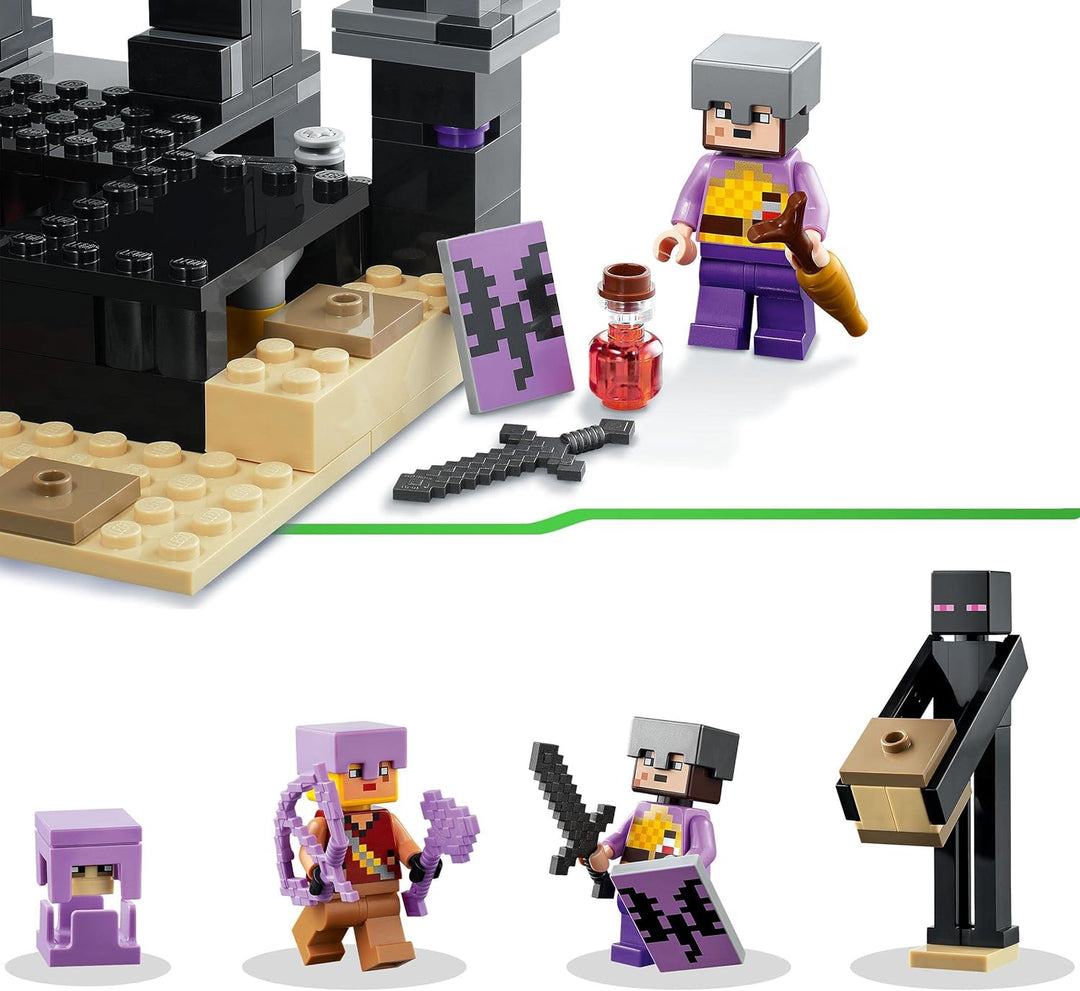 LEGO Minecraft Die End-Arena Set, 'Player-vs-Player Battle' Action-Spielzeug mit Lava, Enderdrache u