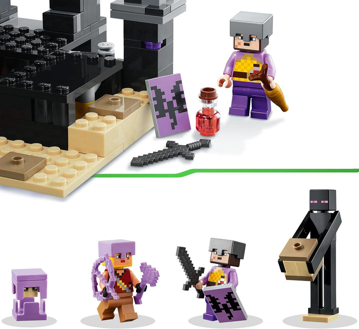 LEGO Minecraft Die End-Arena Set, 'Player-vs-Player Battle' Action-Spielzeug mit Lava, Enderdrache u
