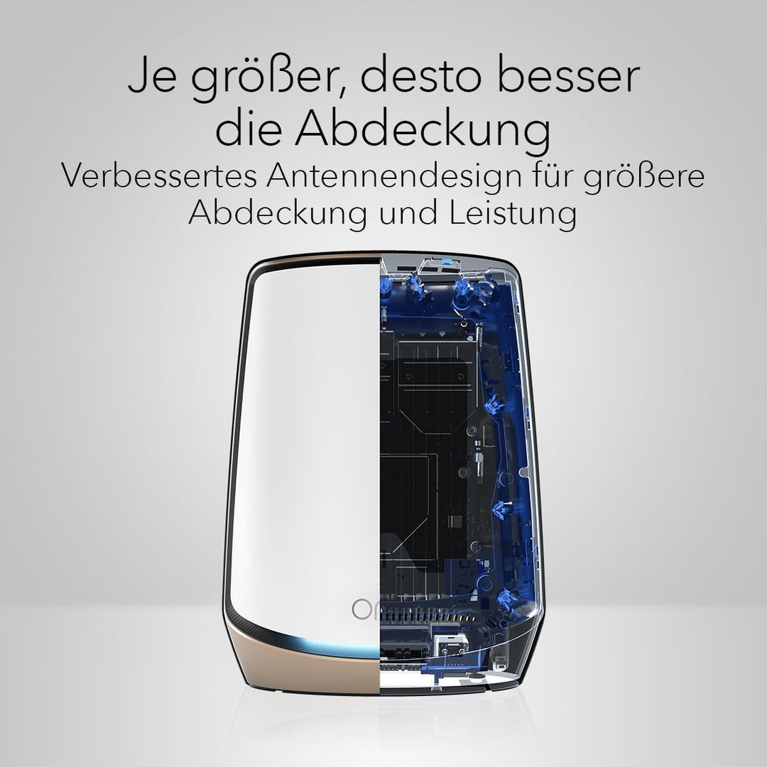 NETGEAR Orbi Tri-Band WiFi 6-Router (RBR860S), Abdeckung von bis zu 180 m², 100 Geräte, kostenlose A