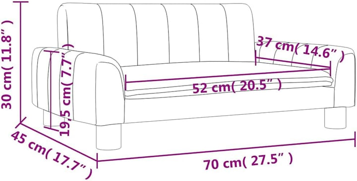 vidaXL Kindersofa, Couch für Kinder, Kindercouch mit runden Kanten, Kindersessel Minisofa Polstersof