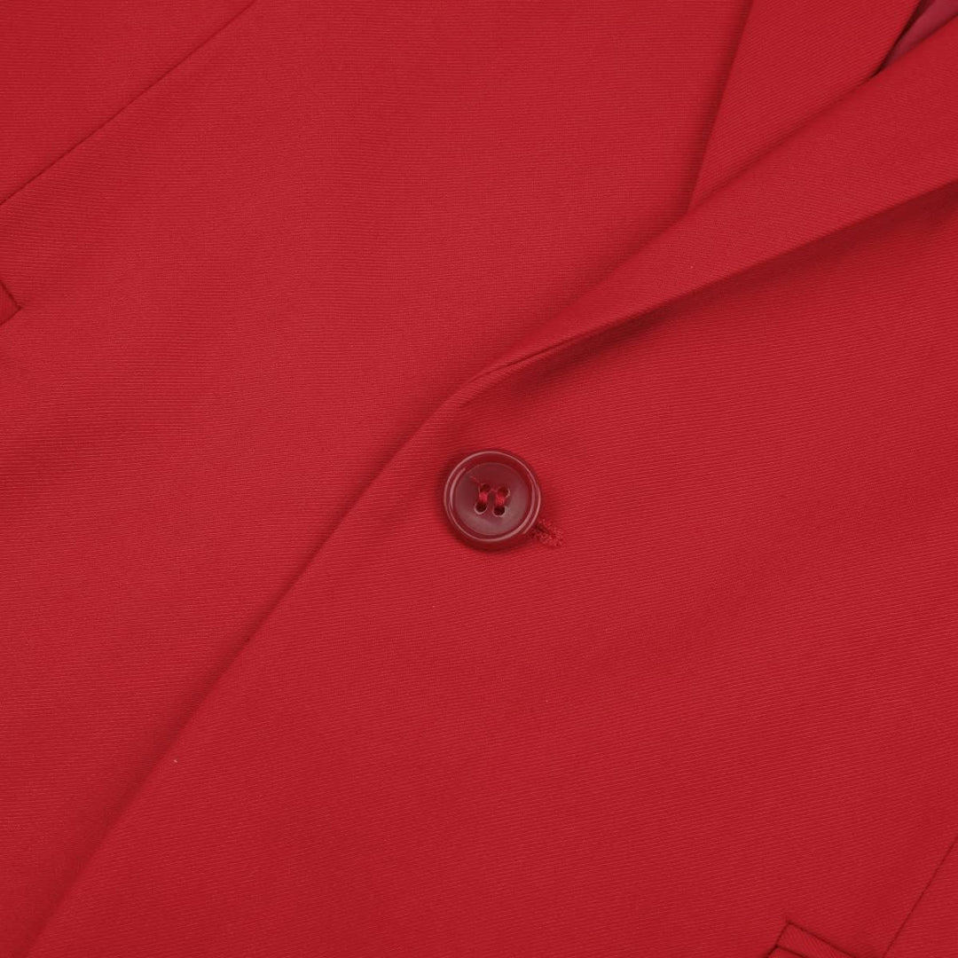 YOUTHUP Herren Sakko Slim Fit Anzugjacke für Business Hochzeit Eleganter 1 Knöpfen Blazer XXL Rot, X
