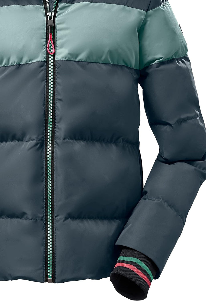 Killtec Mädchen Kow 192 Grls Qltd Jckt Winterjacke/Jacke in Daunenoptik mit Kapuze 152 dunkel aquave