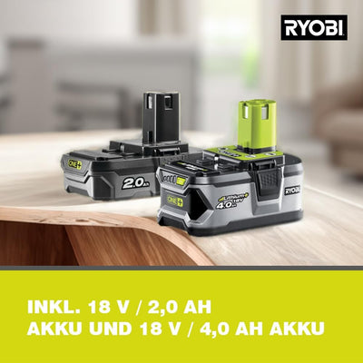 RYOBI 18 V ONE+ Akku-Bohrschrauber R18DD2-242S (2-Gang-Getriebe, max. Drehmoment 40 Nm, Drehmomentst