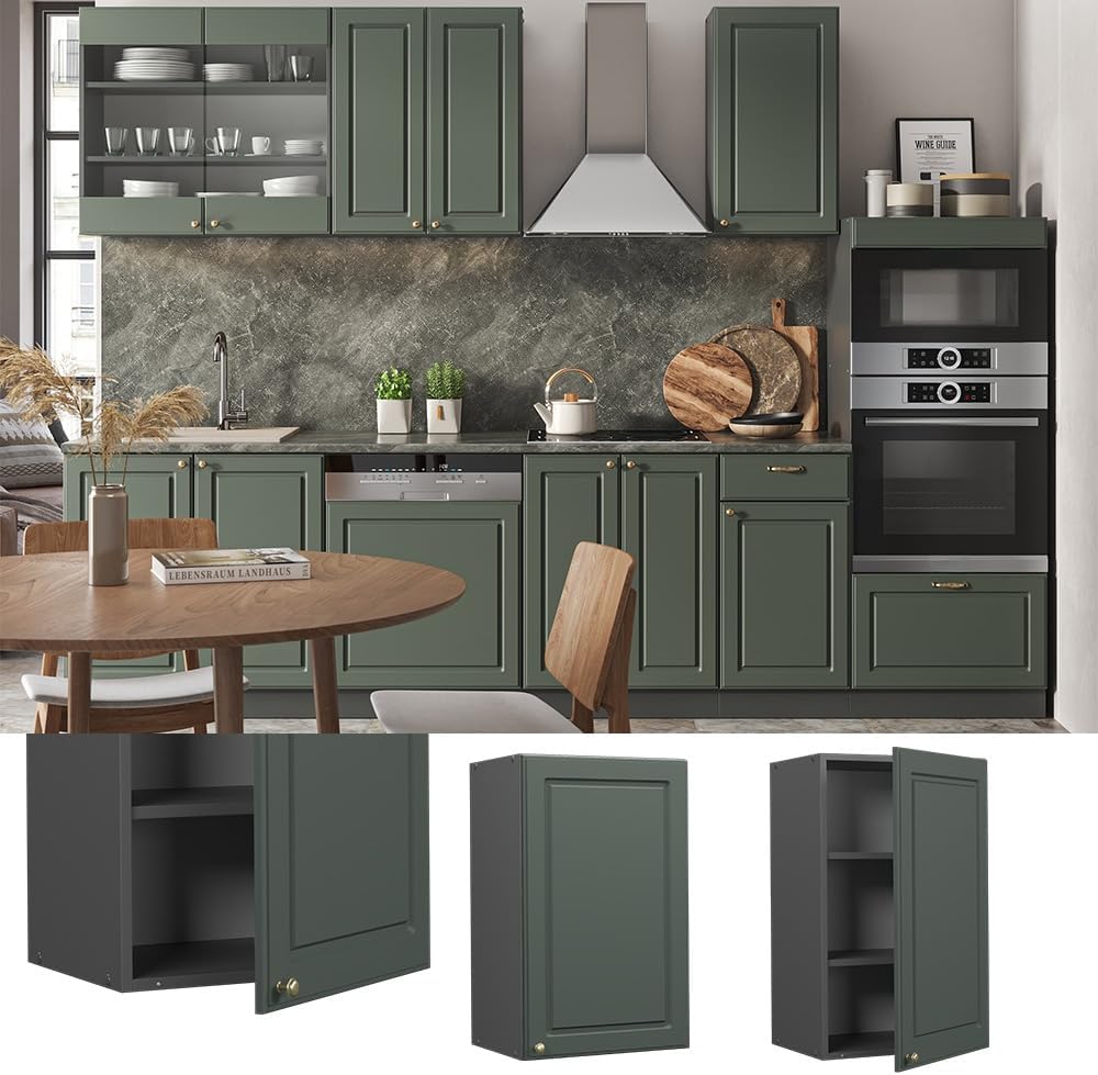 Vicco Hängeschrank Fame-Line, Grün-Gold Landhaus/Anthrazit, 45 cm Grün-gold Landhaus Hängeschrank 45