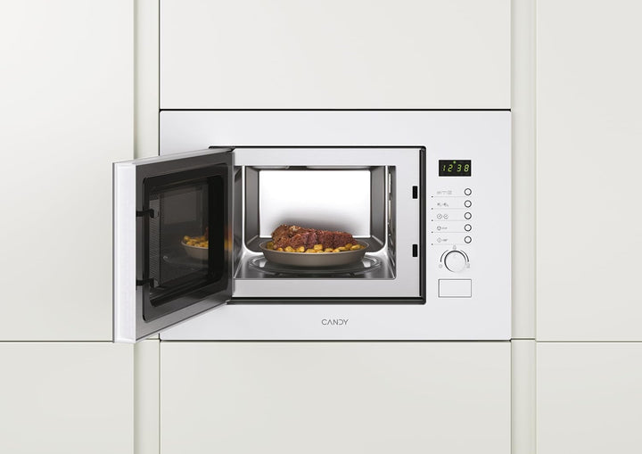Candy MIC20GDFB, integrierte Mikrowelle mit Grill, 20 l, 1000 W, 8 Funktionen, digital, 8 Programme,
