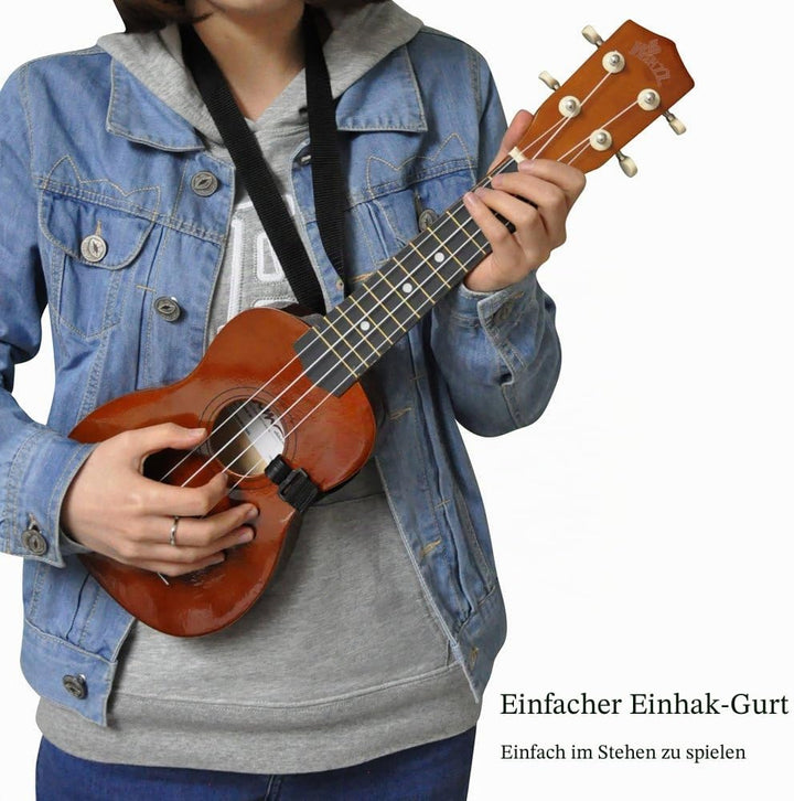 Winzz Sopran Ukulele Starter Kit für Anfänger, mit Tasche, Clip-On Tuner, zusätzlichen Saiten, Gurt,