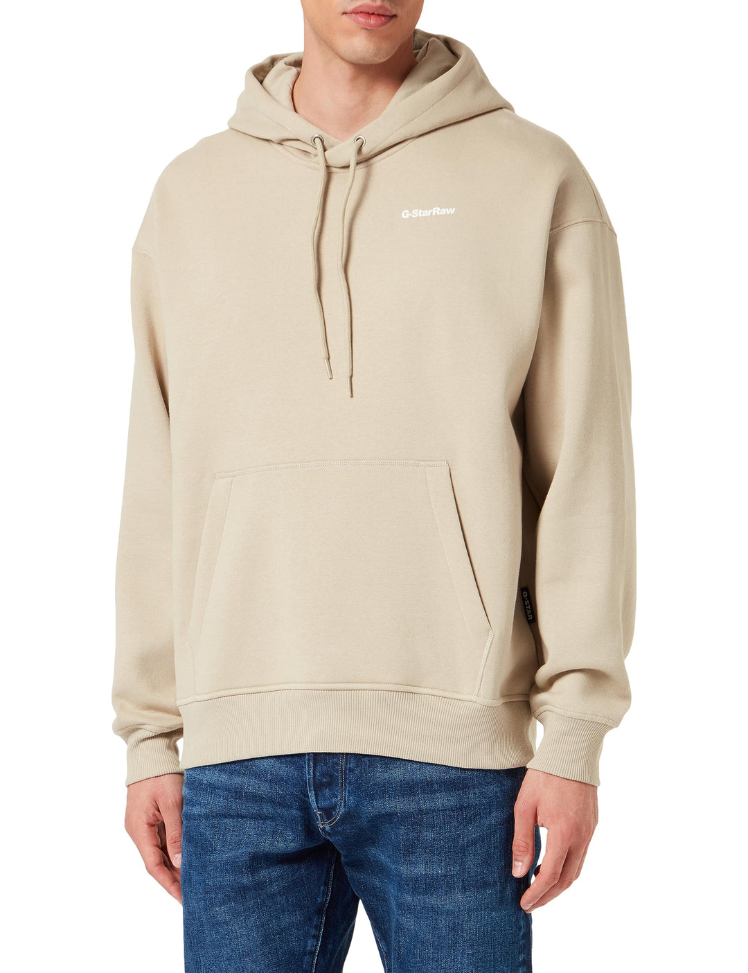 G-STAR Herren Back Graphic Match Loose Hoodie Hooded Sweatshirt M Beige (Spray Green D23824-a971-d60