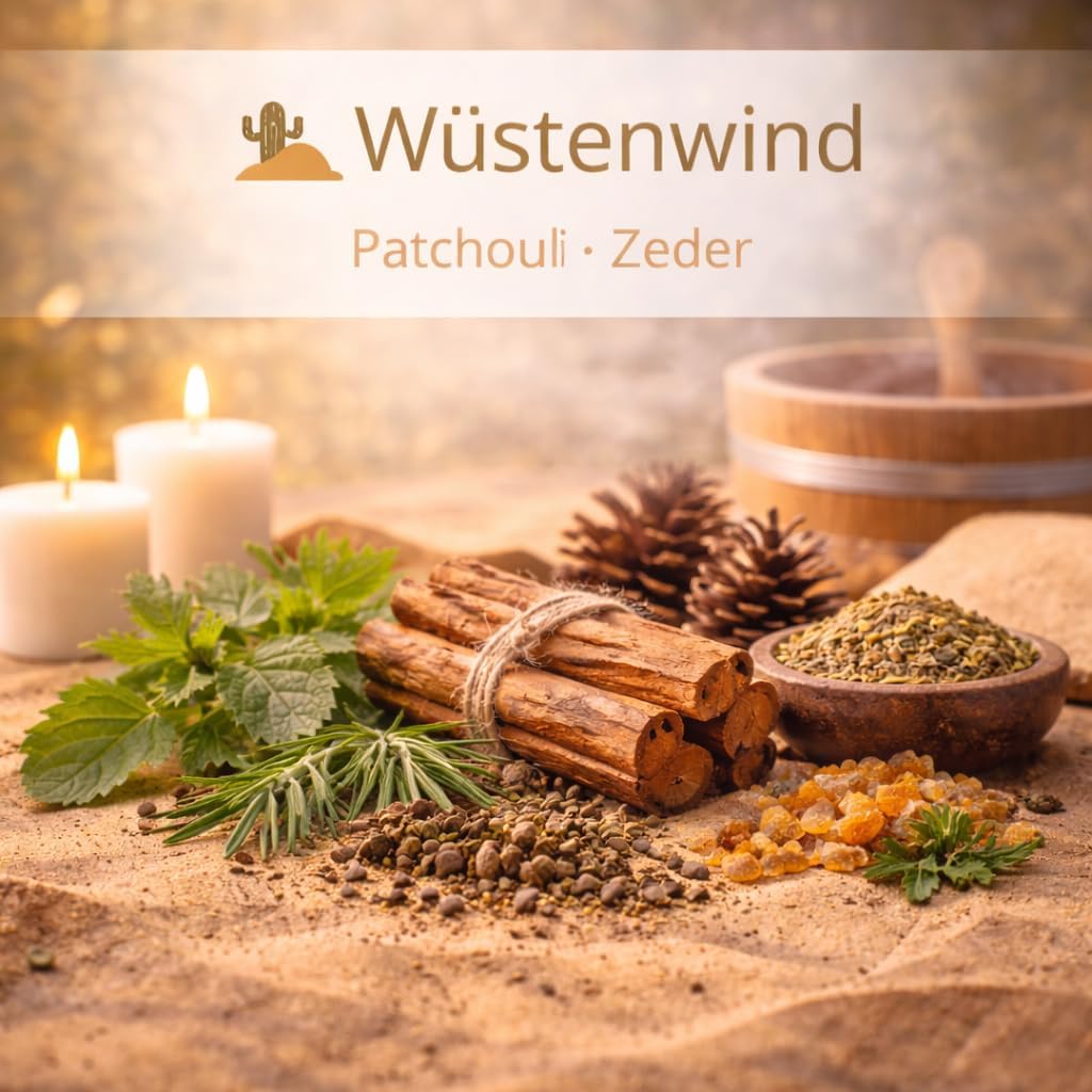 Dufte Momente Saunaaufguss-Konzentrat Wüstenwind (Patchouli & Zeder) – 250 ml – erdig & holzig – kon