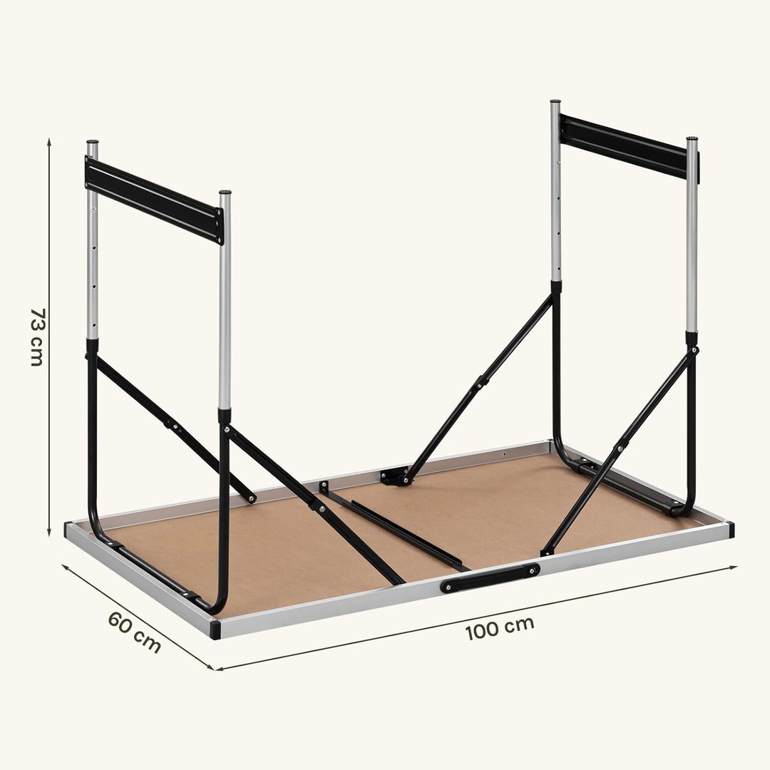eSituro Campingtisch Alu Klapptisch höhenverstellbar 100x60x73-94cm Falttisch Picknicktisch, Tischpl