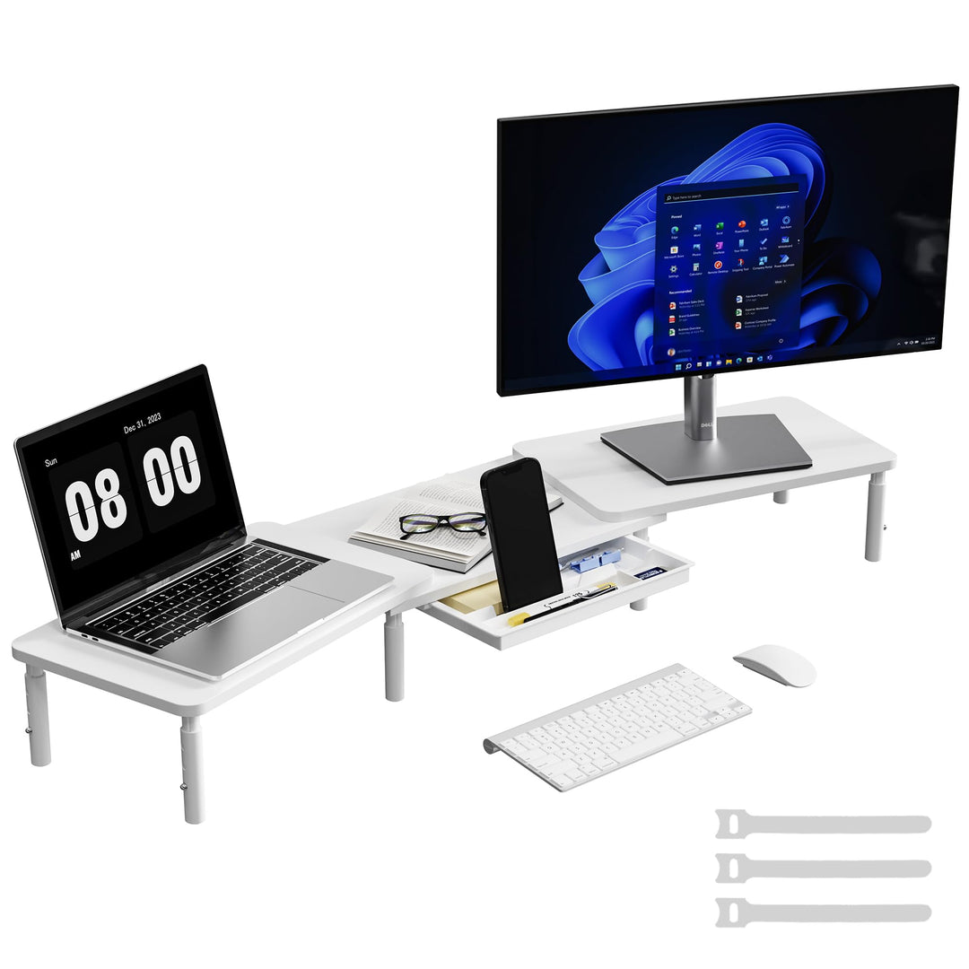 ETHU Dual Monitor Ständer, Höhenverstellbare Bildschirmerhöhung für 2 Monitore, Verstellbarer Monito