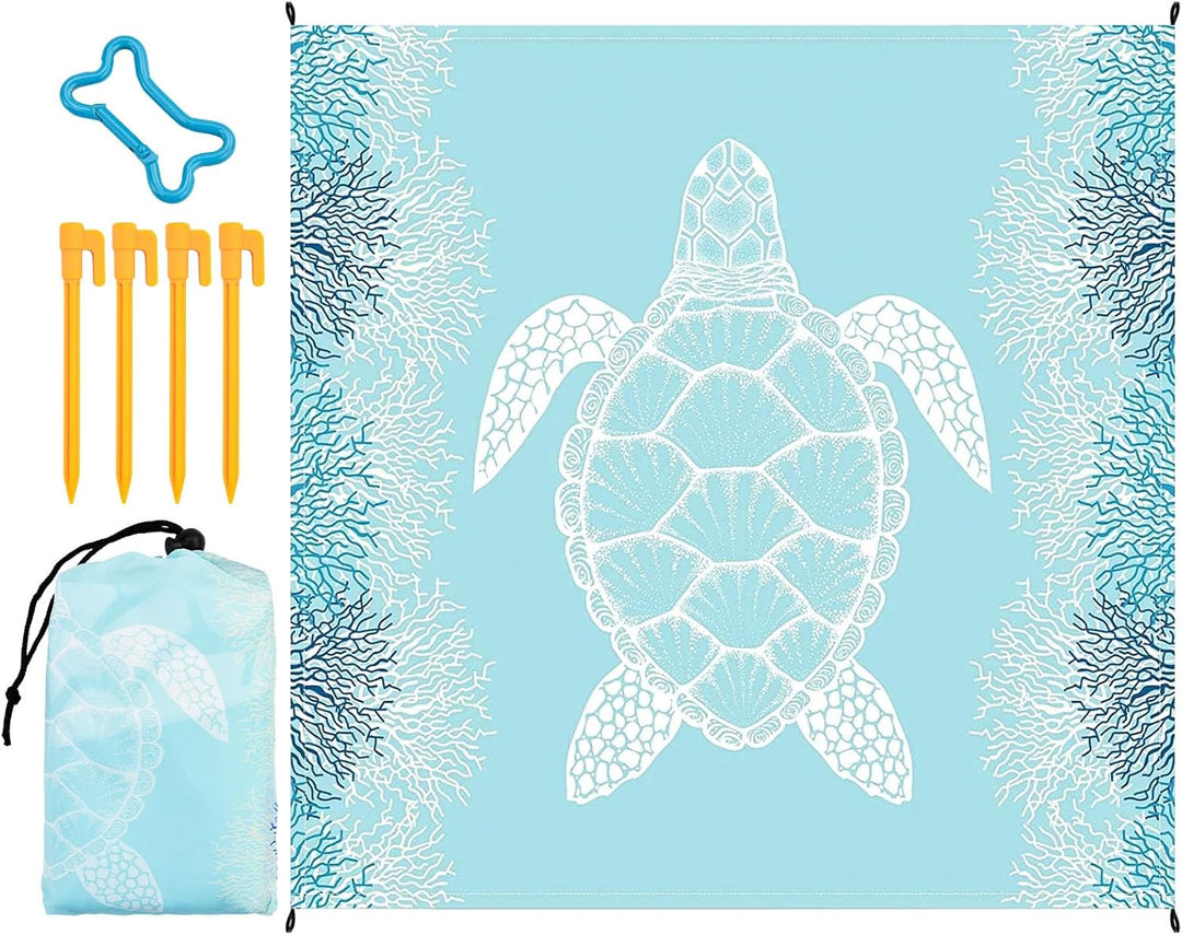 200X200cm Stranddecke Sandfrei Strandmatte Picknickdecke Sandfeste Sanddecke Sandmatte Strandtuch Pi