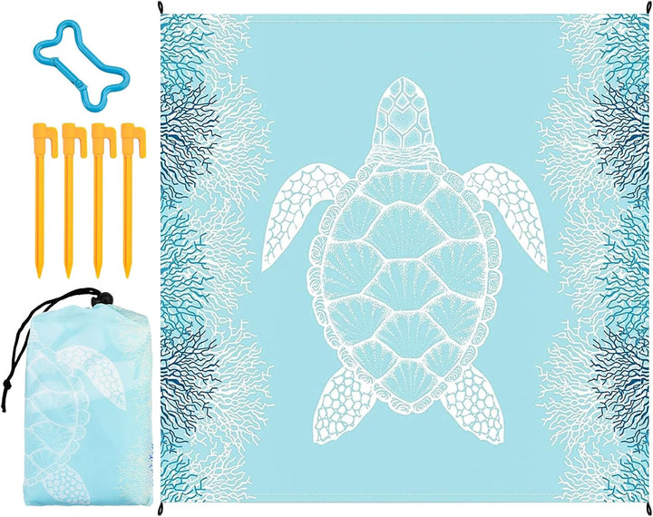 200X200cm Stranddecke Sandfrei Strandmatte Picknickdecke Sandfeste Sanddecke Sandmatte Strandtuch Pi