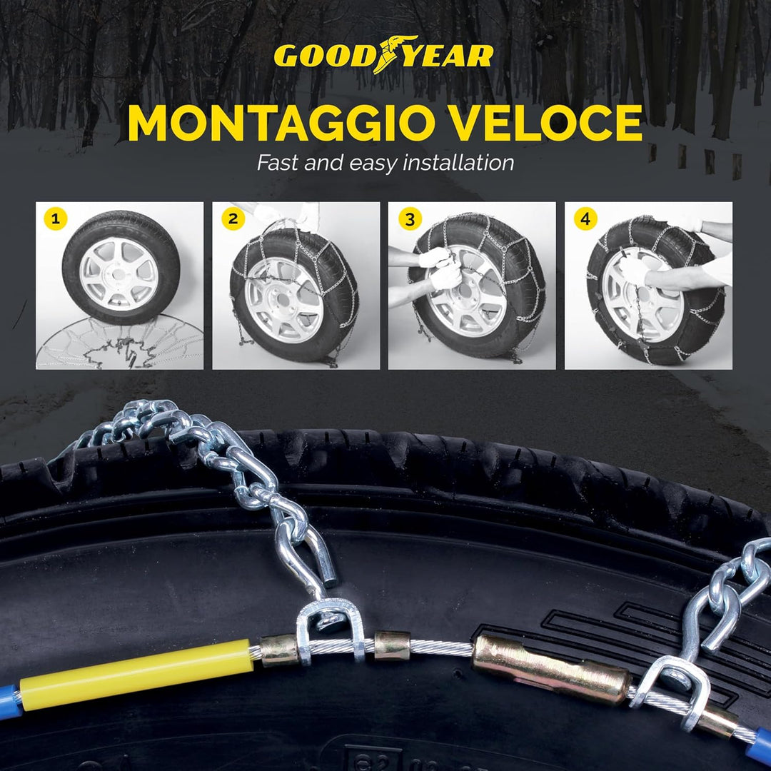 Goodyear 77953 Schneeketten 7 mm für auto, Grösse 080
