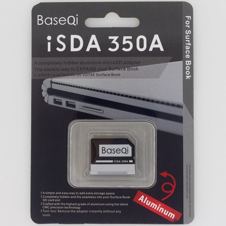 BASEQI Aluminum MicroSD Adapter for Microsoft Surface Book & Surface Book 2 (Surface Book & Surface