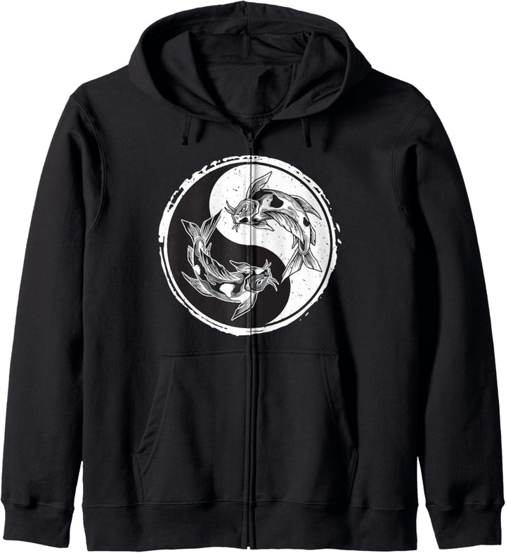 Yin Yang Koi Fisch im japanischen Stil Kapuzenjacke