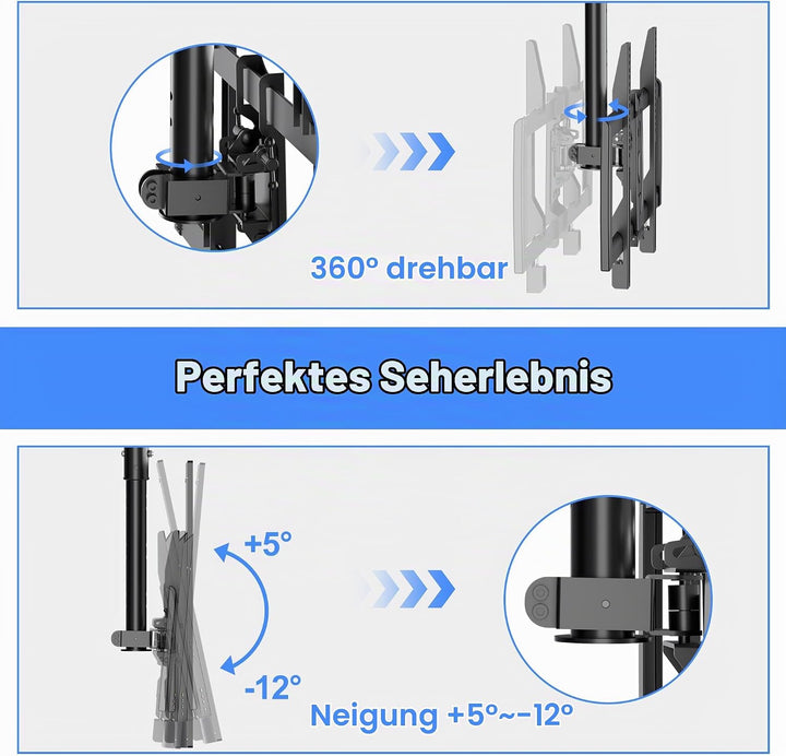 XINLEI TV Deckenhalterung, passend für die meisten 37-75 Zoll LCD-LED-Plasma-Panel-Displays mit max.