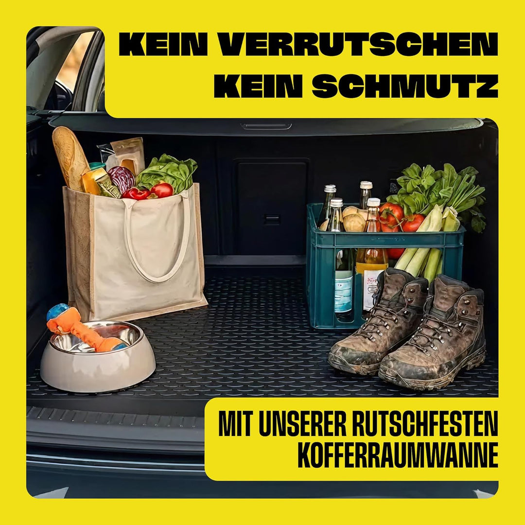 Gama Kofferraum Schutzmatte Kompatibel Mit Volkswagen T-ROC 2017-2025 Zubehör — Schwarz Gummimatte K