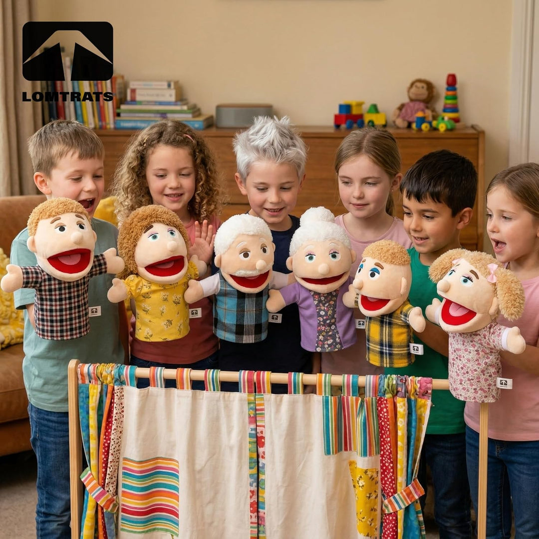Familie Handpuppen für Kinder, beinhaltet Opa, Oma, Papa, Mama, Tochter, Sohn mit beweglichen offene