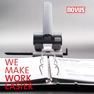 Novus B 265 Locher (Registraturlocher für das Büro, Metall, Stanzleistung) 65 Blatt, lichtgrau/schwa