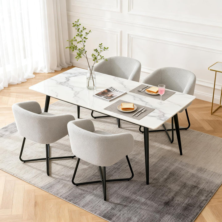 Mingone Sessel Kleine Loungesessel Cocktailsessel Modern Einzelsofa Lammwolle Designer Polstersessel