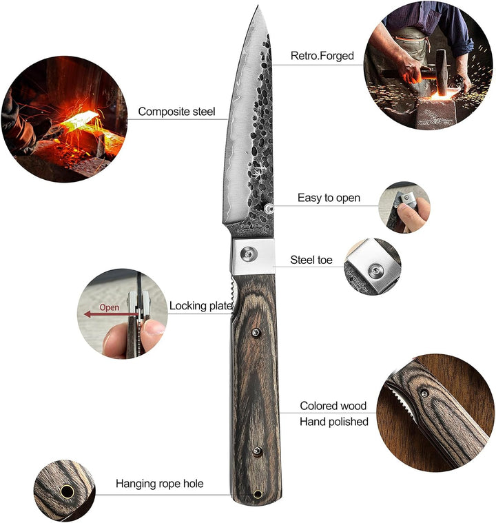 SENBON 440 Geschmiedete Edelstahl Frucht Klinge Sharp japanisches stil Falten Universal Messer Tragb