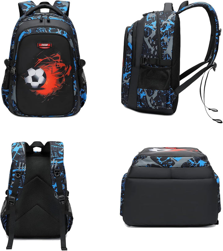 Asge Schulrucksack Jungen Teenager Schultaschen Mädchen Ranzen Ergonomischem Kinder Rucksäcke Fussba