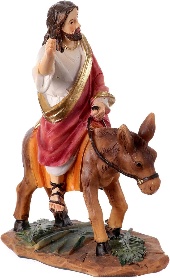 Einzug nach Jerusalem, Set 5-teilig, für Osterkrippe, 10 cm