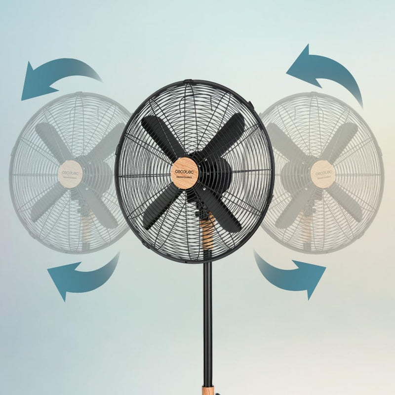 Cecotec Standventilator EnergySilence 600 Woodstyle, 50 W, Holzoptik, 40 cm Durchmesser mit 4 Klinge