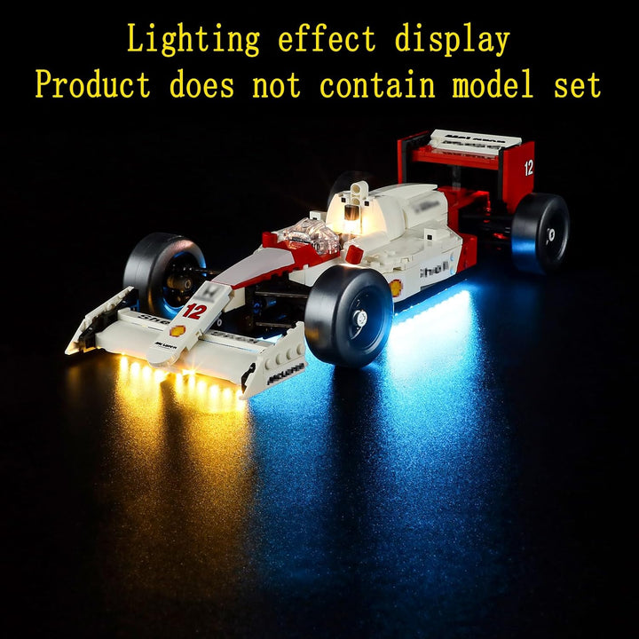 GEAMENT LED Licht-Set Kompatibel mit Lego McLaren MP4/4 & Ayrton Senna - Beleuchtungsset für Icons 1