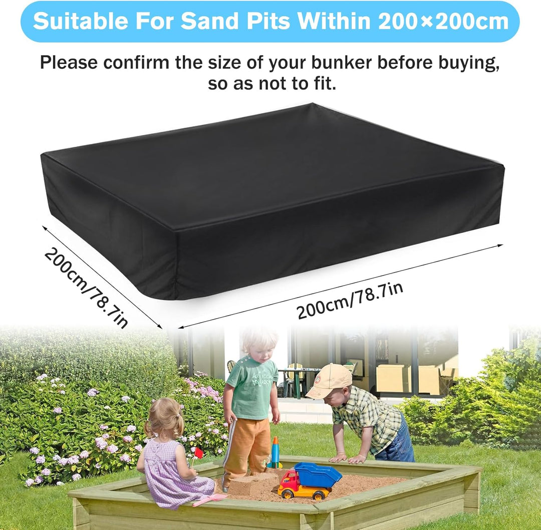 Herbst Sandkasten Abdeckung 200x200cm Wasserdicht 210D Oxford-Stoff Kordelzug Sandkastenabdeckung fü
