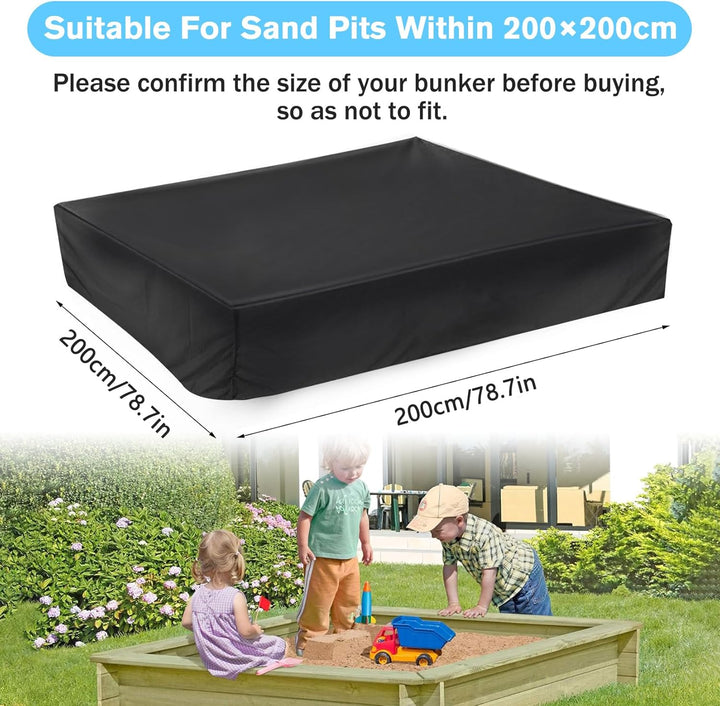 Herbst Sandkasten Abdeckung 200x200cm Wasserdicht 210D Oxford-Stoff Kordelzug Sandkastenabdeckung fü