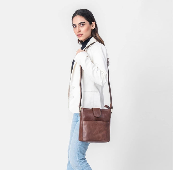 LEABAGS Leder Handtasche Damen I Premium Echtleder Umhängetasche I Damen Schultertasche I Damentasch