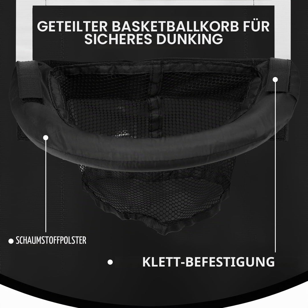 TOYMIS Trampolin Basketballkorb, Abreissrand zum Eintauchen TrampolinBasketballaufsatz mit Mini Bask