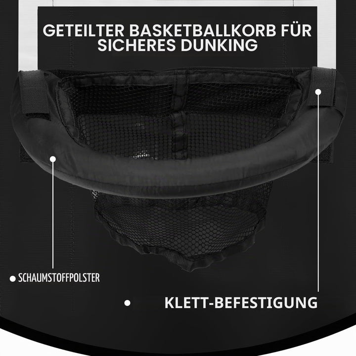 TOYMIS Trampolin Basketballkorb, Abreissrand zum Eintauchen TrampolinBasketballaufsatz mit Mini Bask