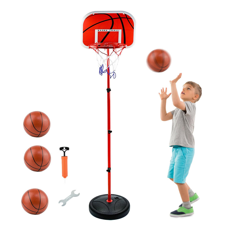 Basketballkorb und Stand Kinder, AolKee Tragbarer 50CM-150cm Mini Basketballkorb Kinder, Verstellbar