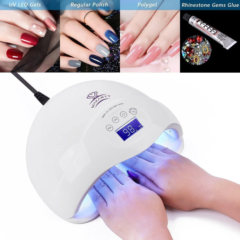 Makartt LED-UV-Nagellampe, 48W Nageltrockner Gel Nagelhärtungslampe für Gelpolitur, UV-Licht für Gel