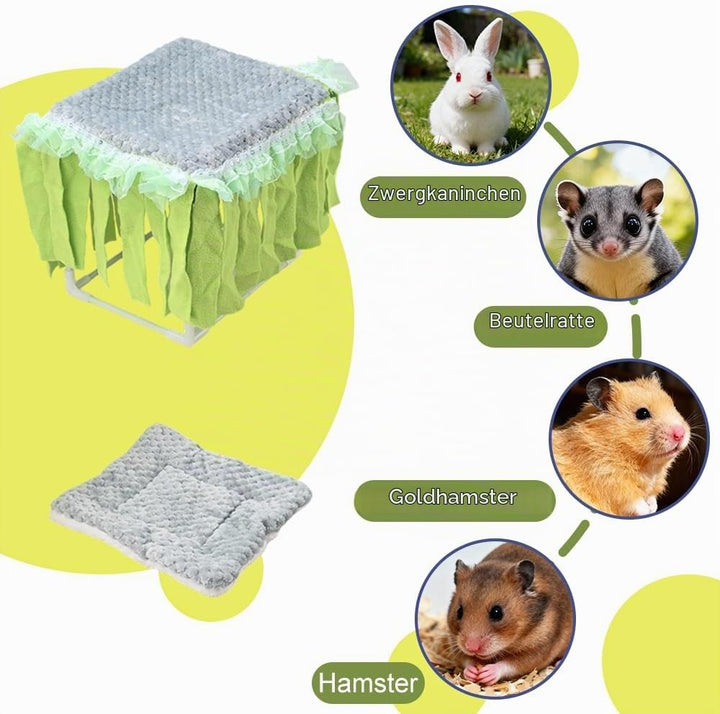 DONGKER Meerschweinchen Bett, Kuschelig Meerschweinchenversteck, 24x24x19 cm, Gemütliches Kleintierb