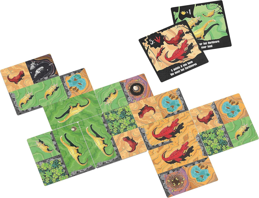 Allplay Chomp - Dinosaur Drafting Game | Tile-Laying Strategy Game for 1–4 Players | Fast-Paced, Fam